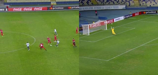 九游体育app-66米外吊射 他打进南美足联赛事历史上最远进球！